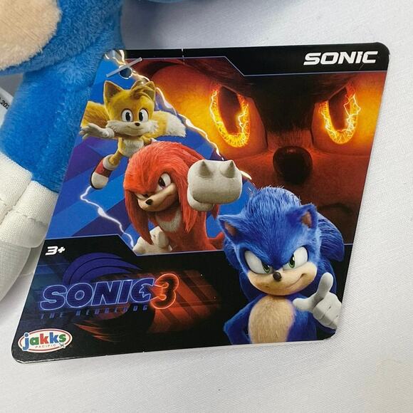 Sonic the Hedgehog & Shadow Plush Set of 2 | 10" Sega Stuffed Animals | NWT - Picture 6 of 13